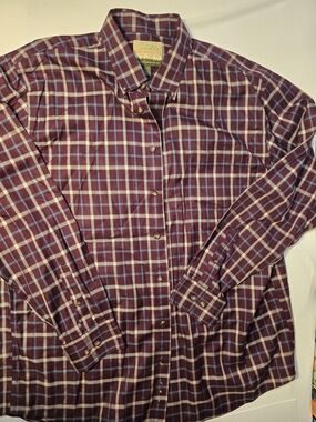 Cabela's Men's Maroon Plaid Button-Down Shirt